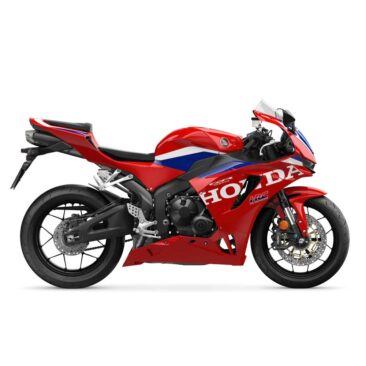 Honda CBR600RR 2027 σε Ignition Red HRC TriColour, πλαϊνή όψη