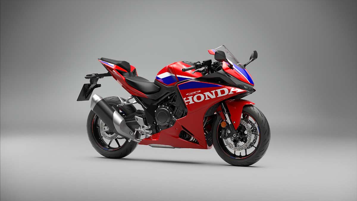 Honda CBR500R FOUR 2027 σε Ignition Red Tricolour, πλαϊνή όψη