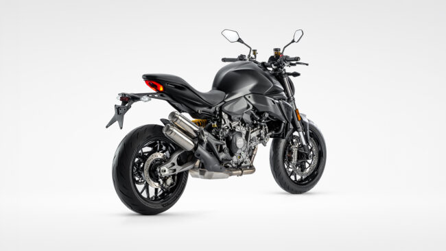 Ducati Monster Dark 2027, κίτρινο ελατήριο στο πίσω αμορτισέρ